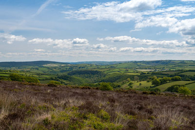 View from the summit of dunkery hill in somerset