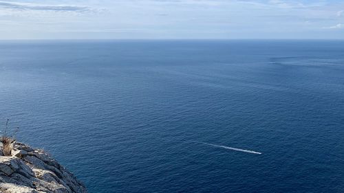 High angle view of sea against sky