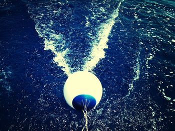 Close-up of water against blue sky