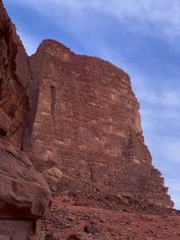 Rock formations on mountain against sky