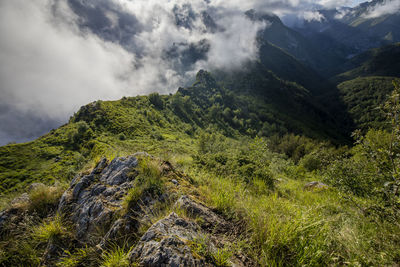 Scenic view of mountains against sky