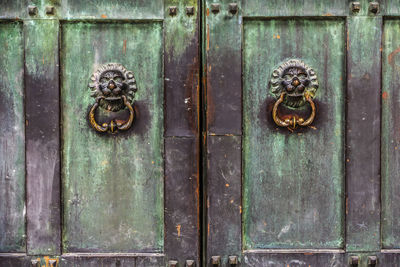 Close-up of closed door