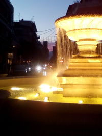 Light trails on road at night