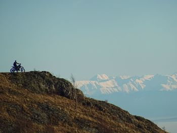 Scenic view of mountains against clear sky