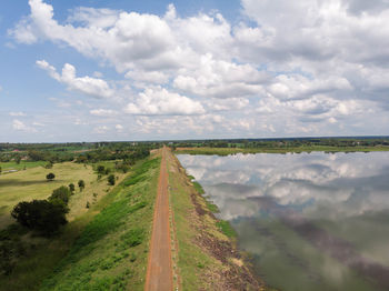 Panoramic view of road along landscape