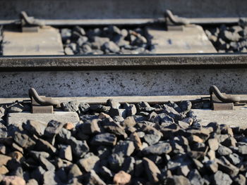 Close-up of railroad track