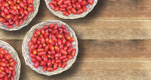 Close-up of strawberries in bowl on table