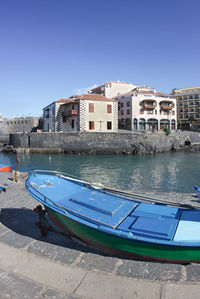 Fishing boats from puerto de la cruz. tenerife island. spain