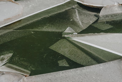 High angle view of spiral staircase