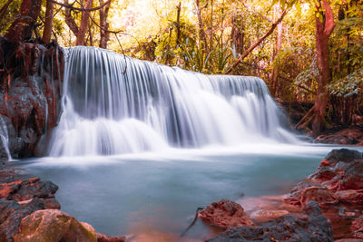 Scenic view of waterfall