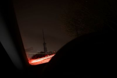 View of illuminated tower at night