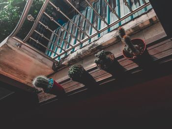 High angle view of table by window