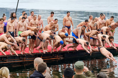 Group of people enjoying in water