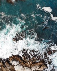 High angle view of sea shore