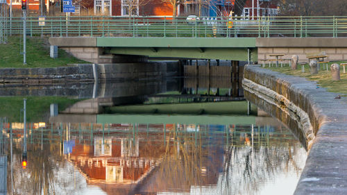 Bridge over river in city