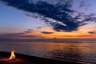 Scenic view of sea during sunset