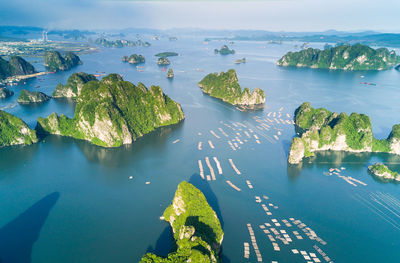 High angle view of sea against sky