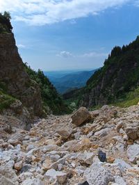 Scenic view of rocky mountains against sky
