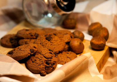 Close-up of cookies on table