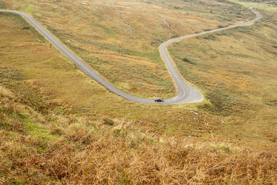 High angle view of car on a road in donegal