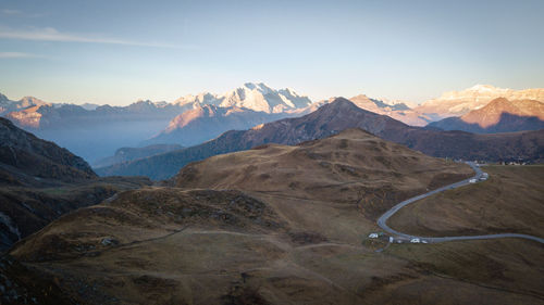 Scenic view of mountains against sky