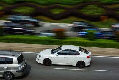 Cars moving on road