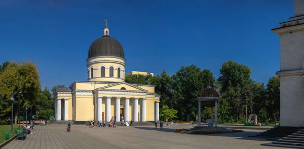 View of historical building against blue sky