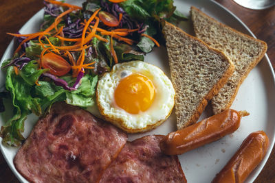 Close-up of food served in plate