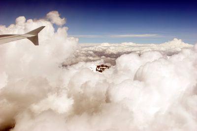 Low angle view of airplane flying in sky