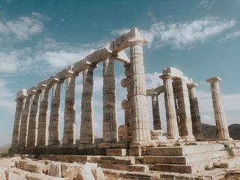 Low angle view of temple against sky