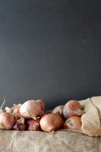 Directly above shot of eggs in container