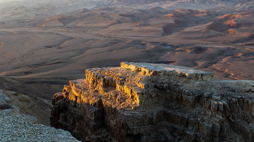 High angle view of rock formations