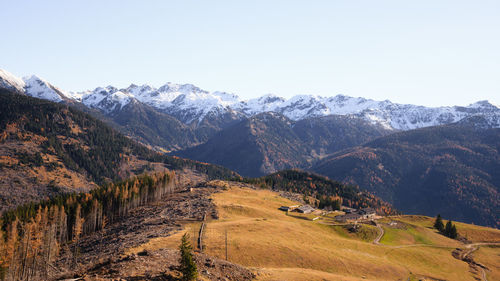 Scenic view of mountains against sky