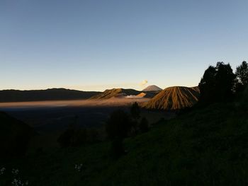 Scenic view of landscape against clear sky