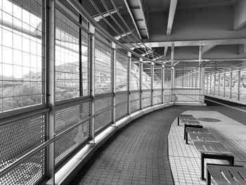 Empty railroad station platform