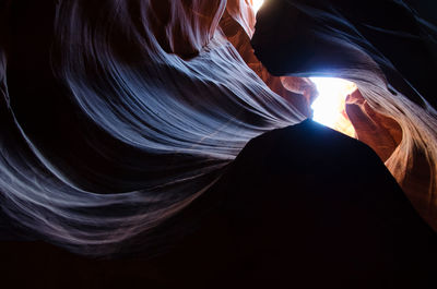 Close-up of a siren shaped shadow in the antelope canyon a sacred place for native americans