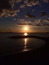 Scenic view of sea against sky at sunset