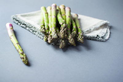 High angle view of vegetables on table