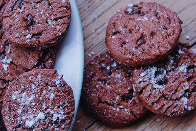 High angle view of cake on table