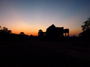 View of built structure at sunset