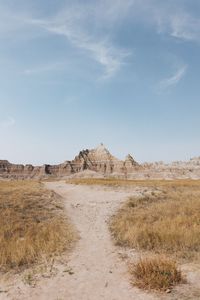 Scenic view of desert against sky