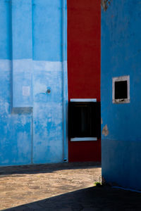 Closed door of building