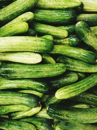 Full frame shot of cucumbers at market