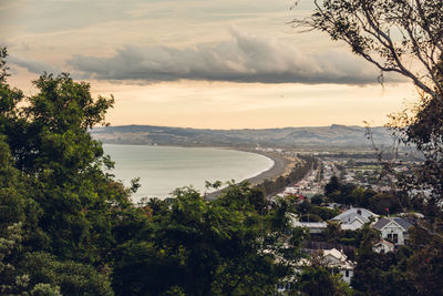 Scenic view of sea during sunset