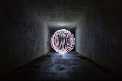 View of illuminated tunnel