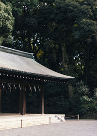 Low angle view of built structure and trees