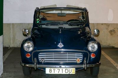 View of vintage car against wall