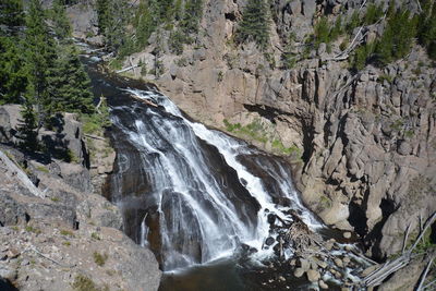 Scenic view of waterfall