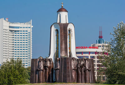 Low angle view of buildings against sky