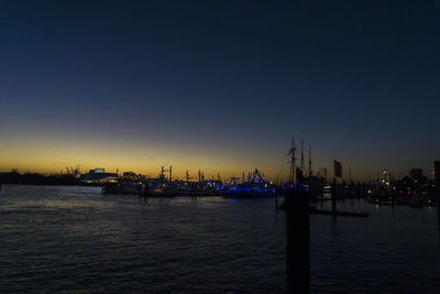 Scenic view of sea against sky at night